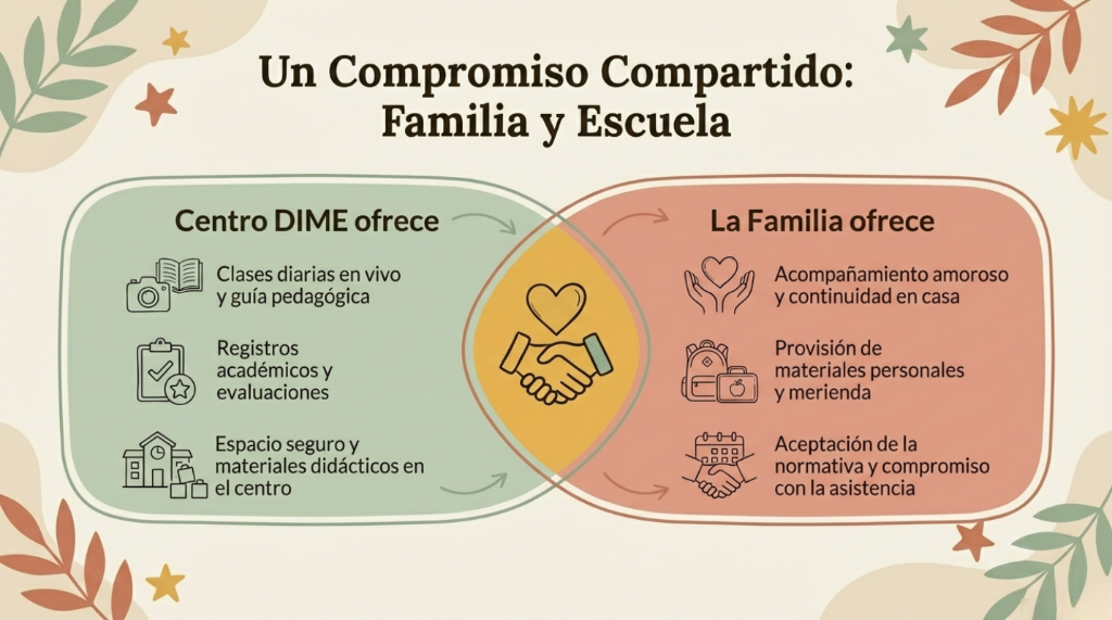 Un Compromiso Compartido: Familia y Escuela - Centro DIME ofrece y La Familia ofrece